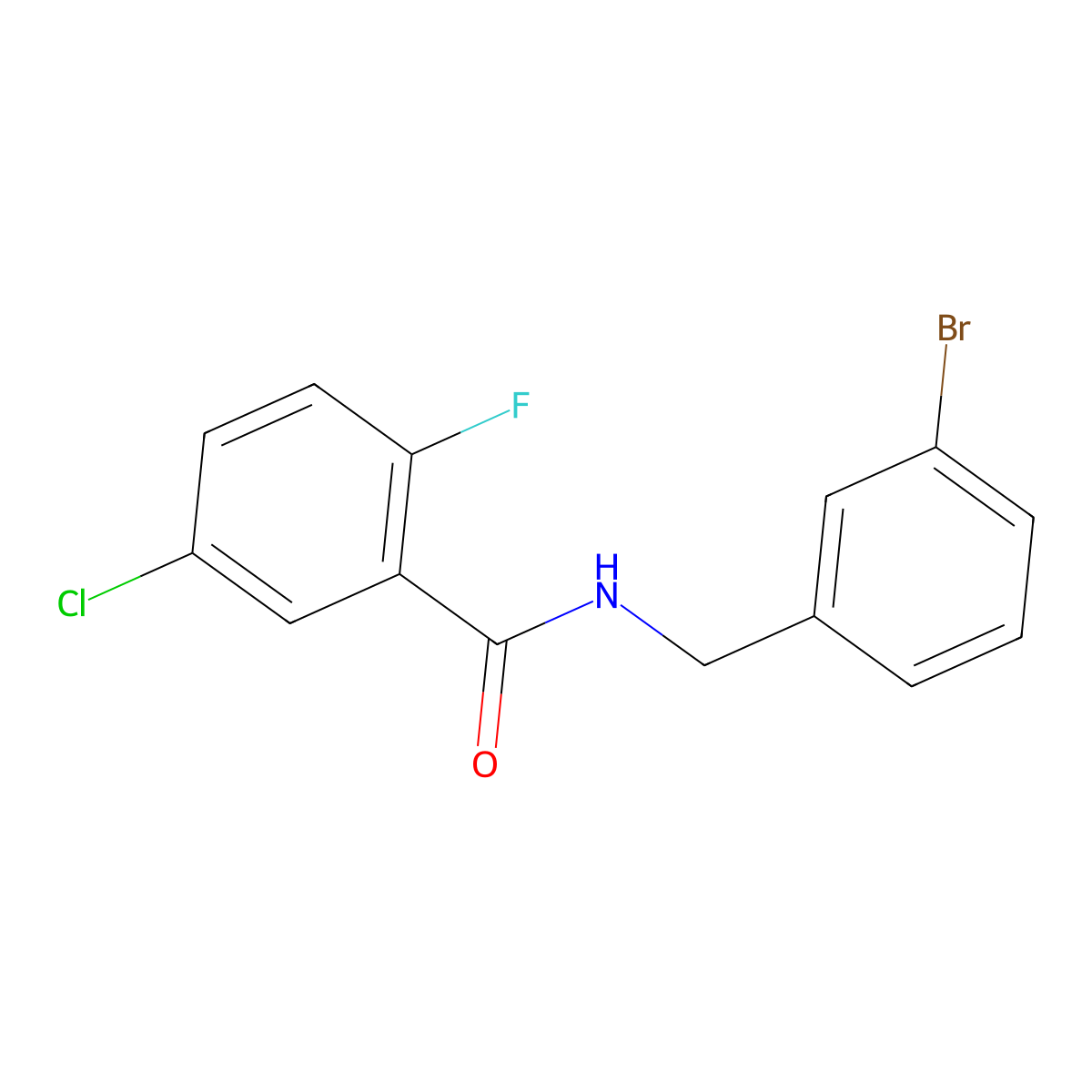 N-(3-bromobenzyl)-5-chloro-2-fluorobenzamide molecular structure, CAS 1293124-13-6