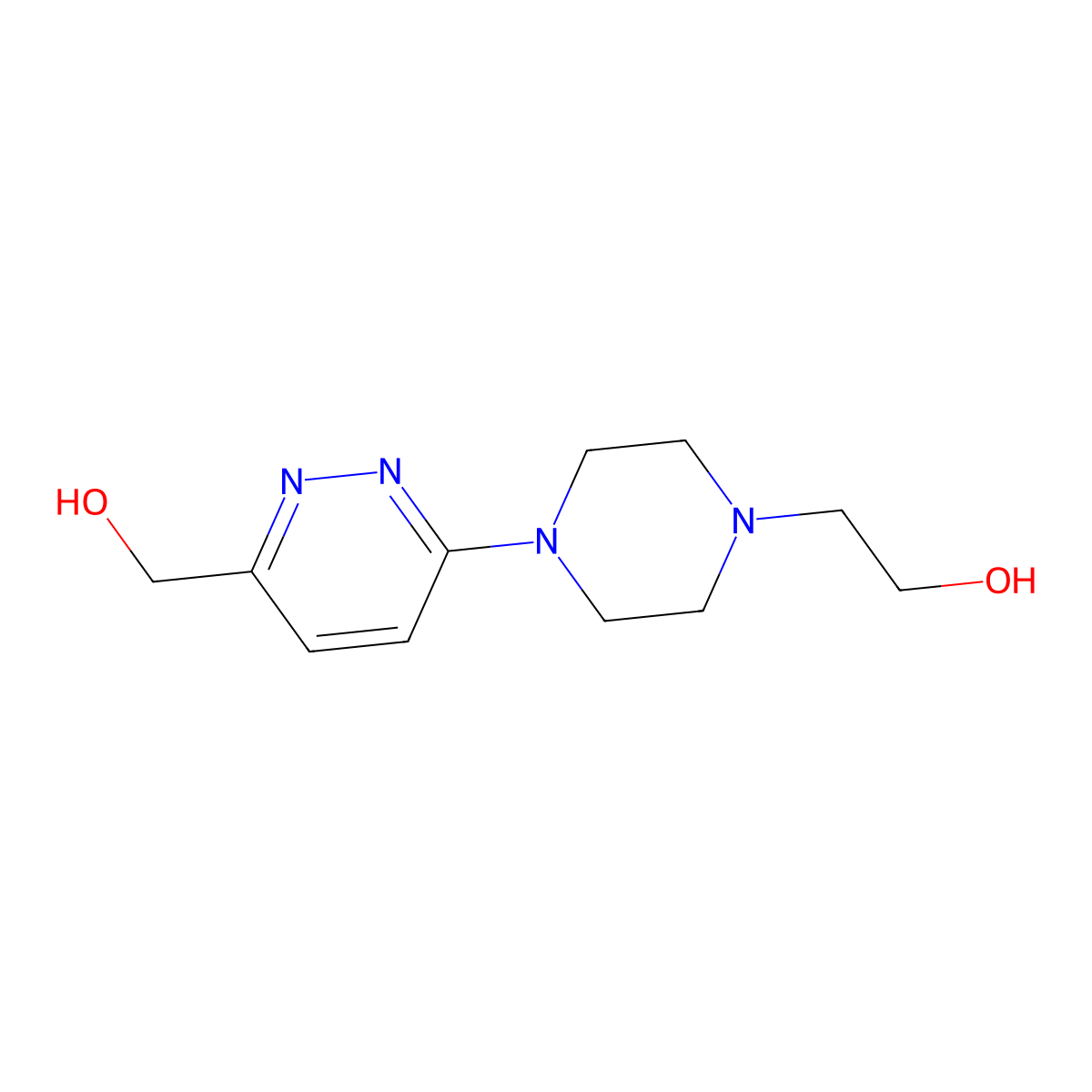 2-{4-[6-(Hydroxymethyl)pyridazin-3-yl]piperazin-1-yl}ethan-1-ol molecular structure, CAS 1293129-83-5