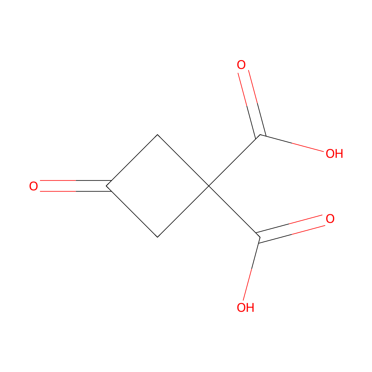 3-Oxocyclobutane-1,1-dicarboxylic acid molecular structure, CAS 129314-76-7
