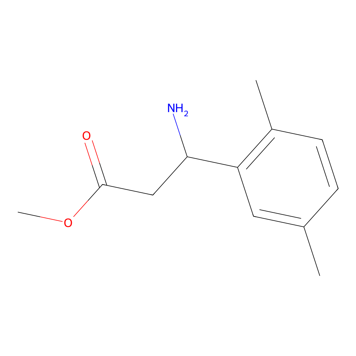 Methyl 3-amino-3-(2,5-dimethylphenyl)propanoate molecular structure, CAS 1293143-85-7