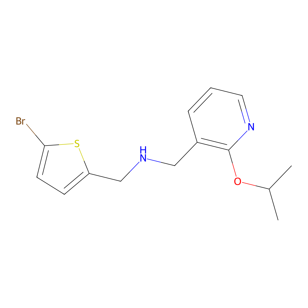 [(5-Bromothiophen-2-yl)methyl]({[2-(propan-2-yloxy)pyridin-3-yl]methyl})amine molecular structure, CAS 1293157-55-7