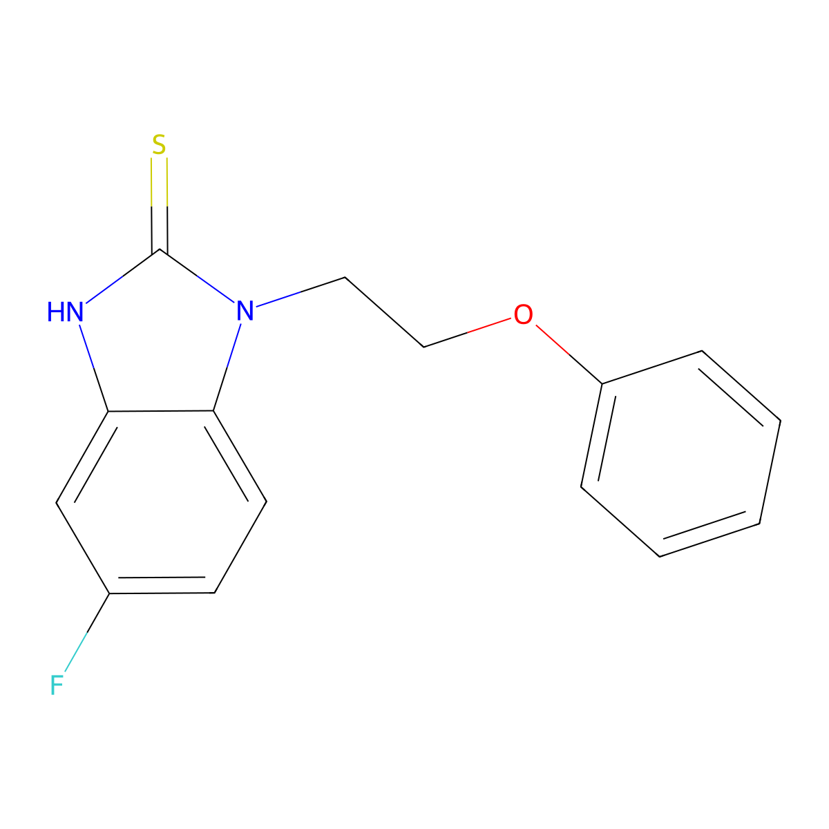 5-fluoro-1-(2-phenoxyethyl)-1H-1,3-benzodiazole-2-thiol molecular structure, CAS 1293159-08-6