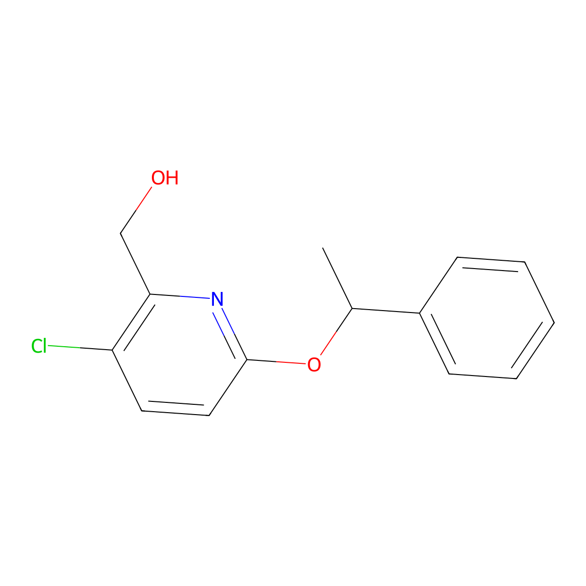 [3-Chloro-6-(1-phenylethoxy)pyridin-2-yl]methanol molecular structure, CAS 1293161-21-3