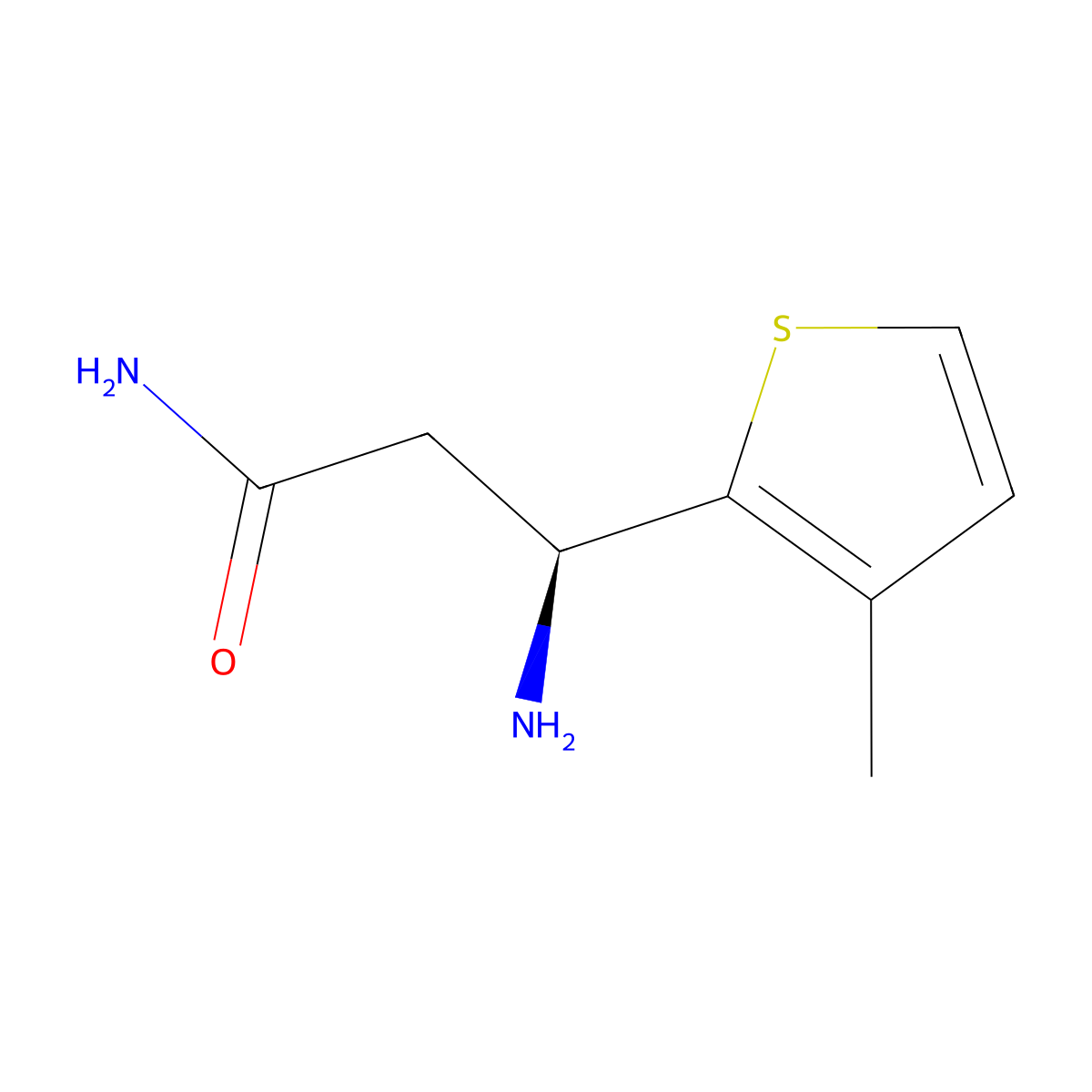 (3S)-3-Amino-3-(3-methylthiophen-2-YL)propanamide molecular structure, CAS 1293175-07-1