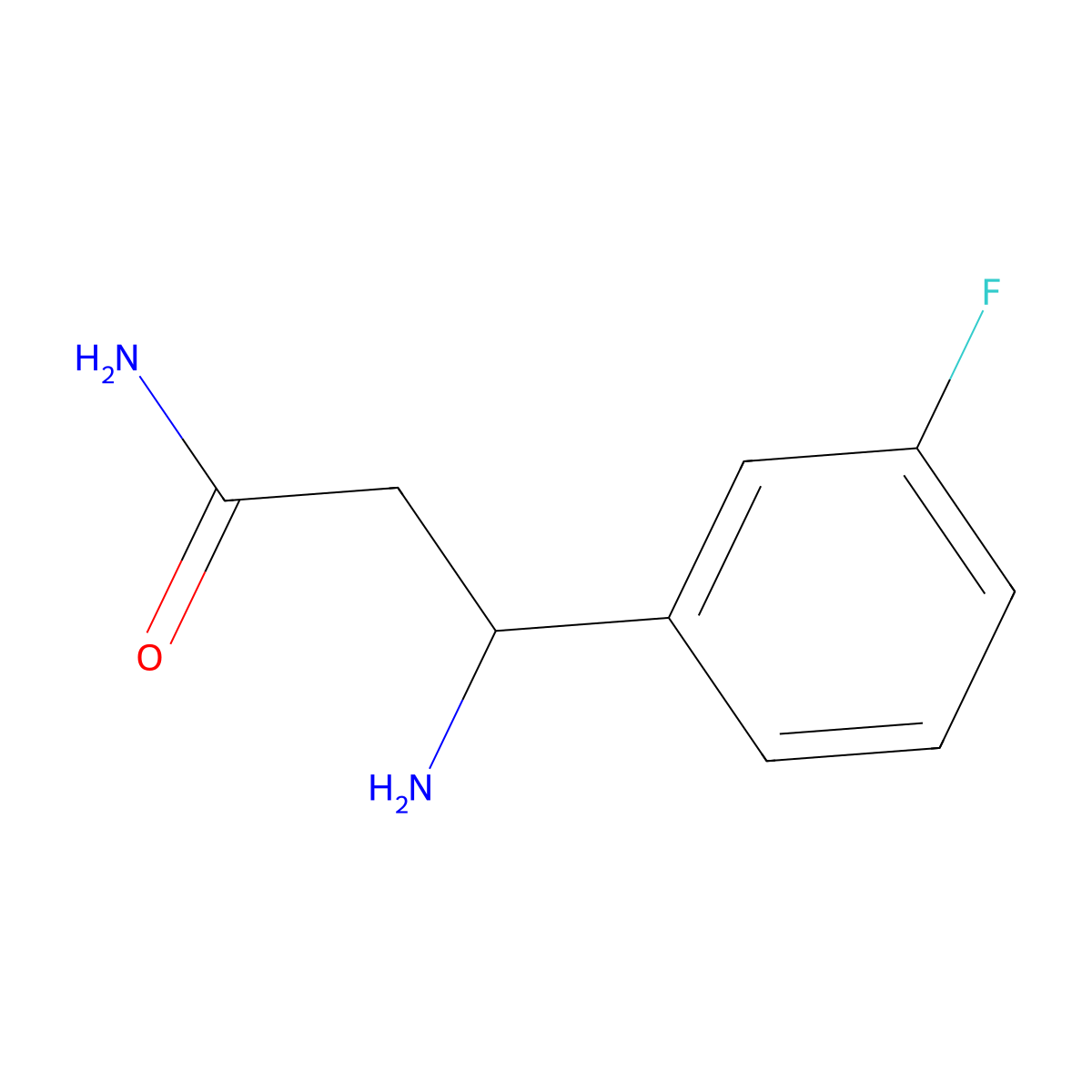(3R)-3-amino-3-(3-fluorophenyl)propanamide molecular structure, CAS 1293175-11-7