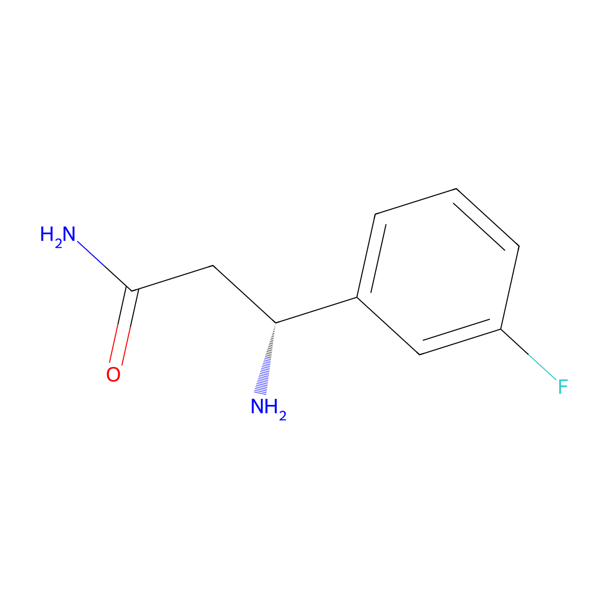 (3R)-3-amino-3-(3-fluorophenyl)propanamide molecular structure, CAS 1293175-11-7