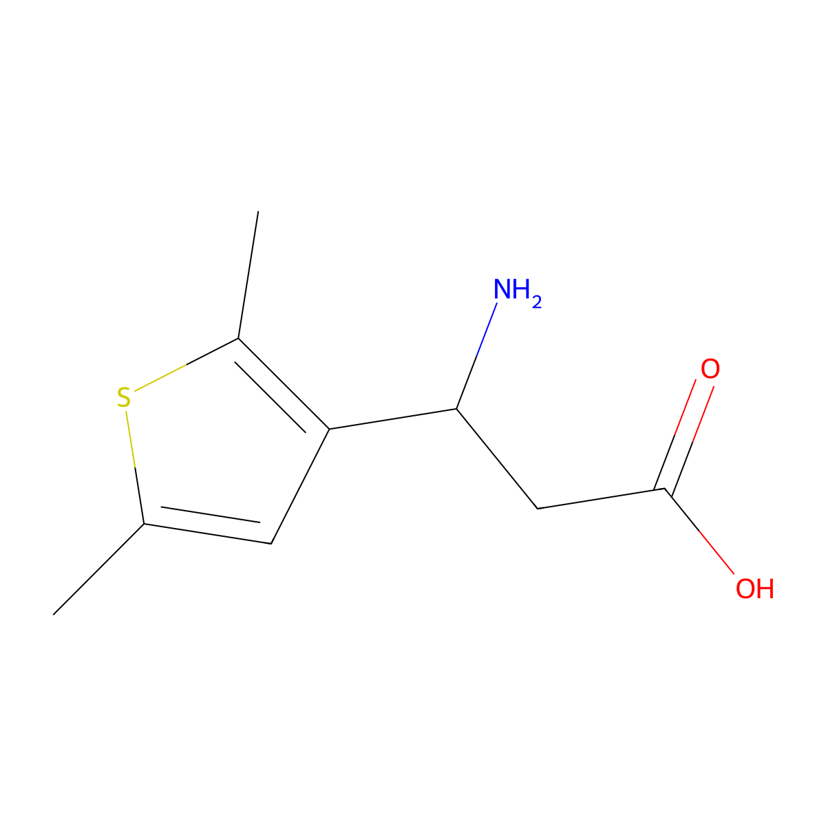 (3S)-3-Amino-3-(2,5-dimethylthiophen-3-YL)propanoic acid molecular structure, CAS 1293179-08-4