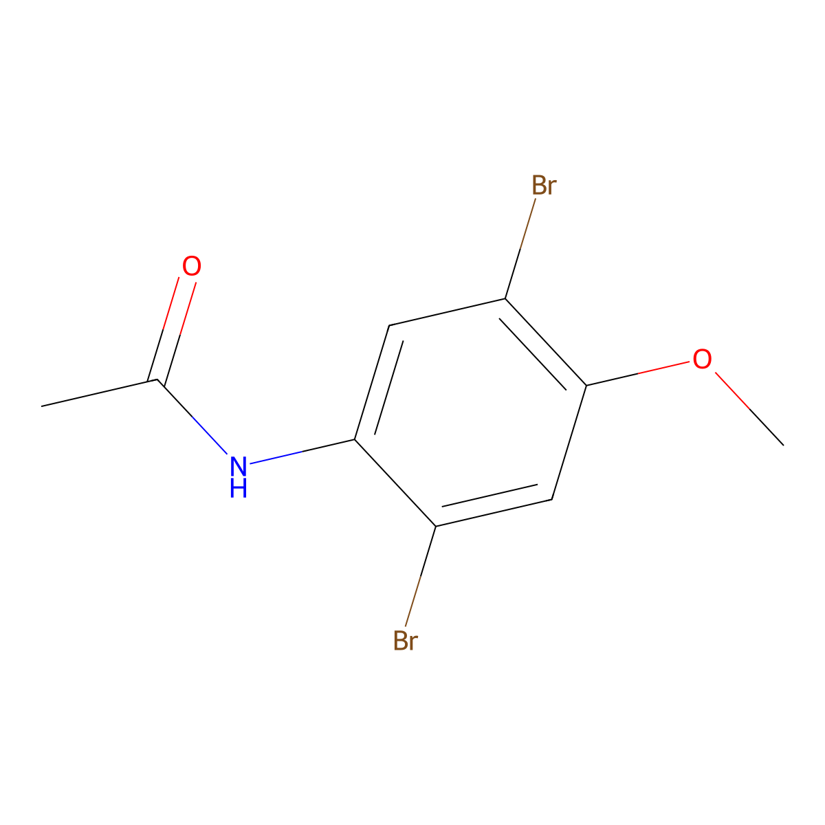 N-(2,5-dibromo-4-methoxyphenyl)acetamide molecular structure, CAS 129319-11-5