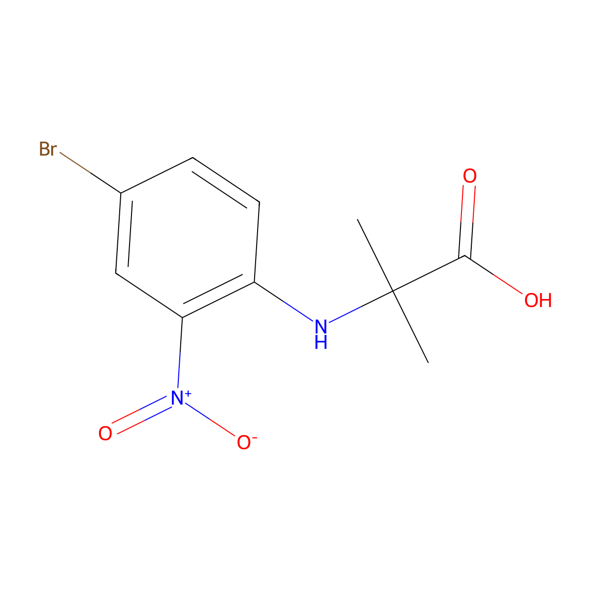 2-[(4-Bromo-2-nitrophenyl)amino]-2-methylpropanoic acid molecular structure, CAS 1293197-77-9