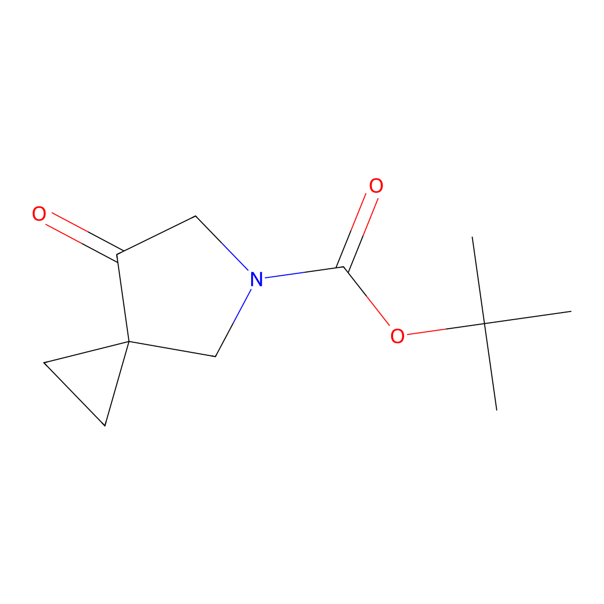 Tert-butyl 7-oxo-5-azaspiro(2.4)heptane-5-carboxylate molecular structure, CAS 129321-62-6