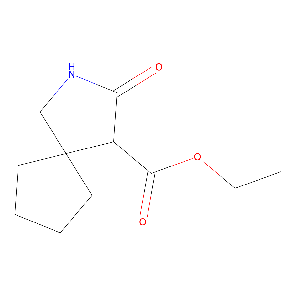 Ethyl 3-oxo-2-azaspiro[4.4]nonane-4-carboxylate molecular structure, CAS 129321-67-1