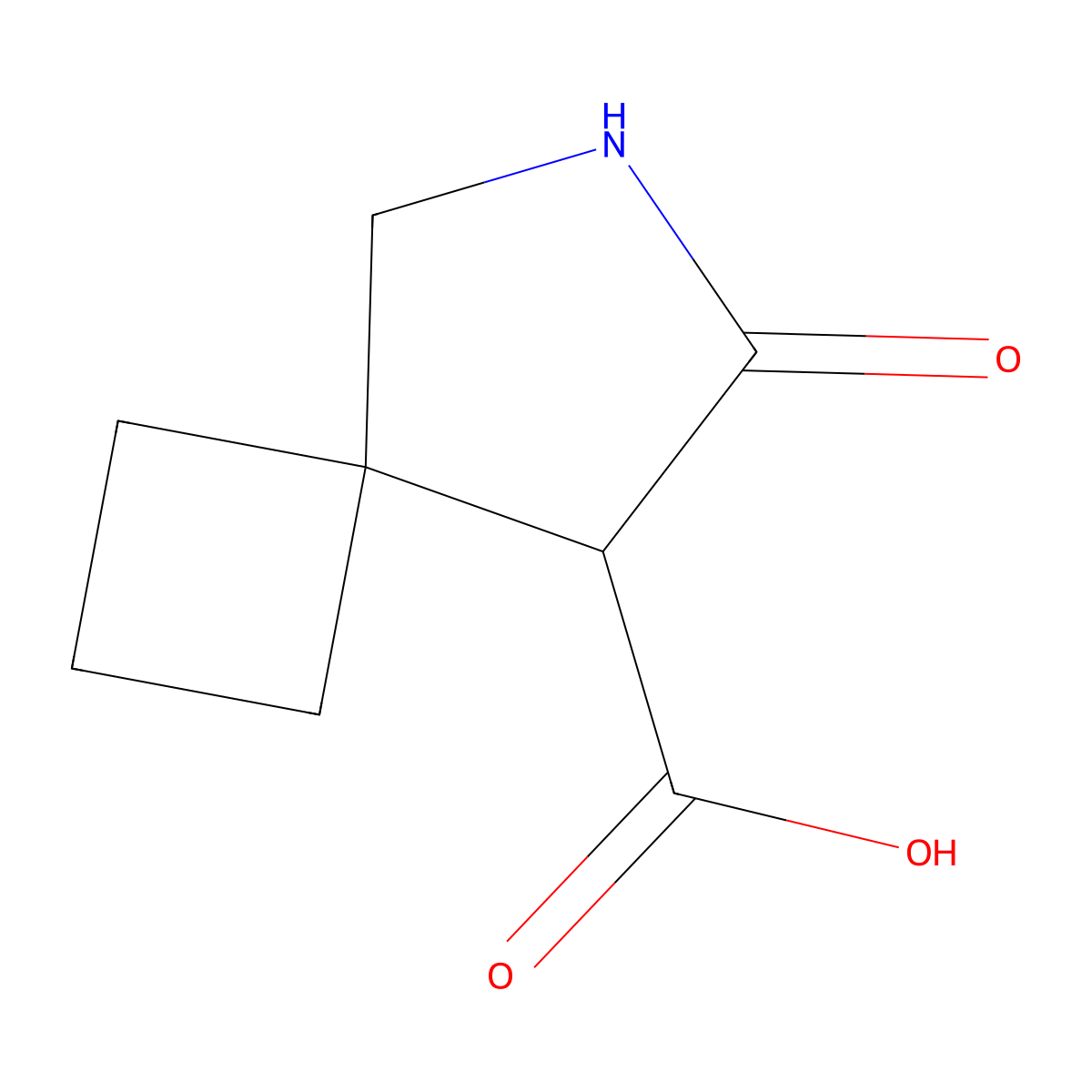 7-Oxo-6-azaspiro[3.4]octane-8-carboxylic acid molecular structure, CAS 129321-68-2