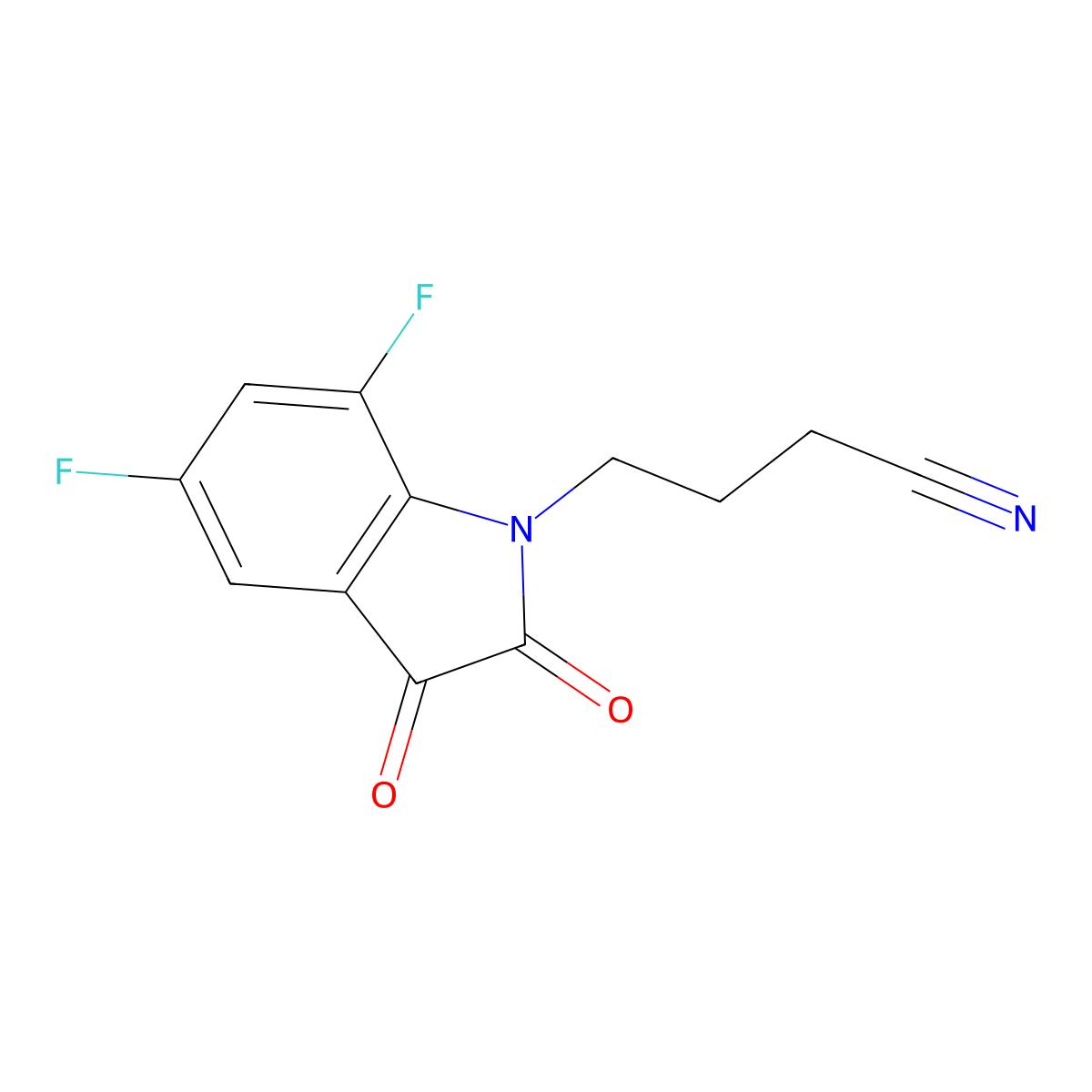 4-(5,7-difluoro-2,3-dioxo-2,3-dihydro-1H-indol-1-yl)butanenitrile molecular structure, CAS 1293211-83-2