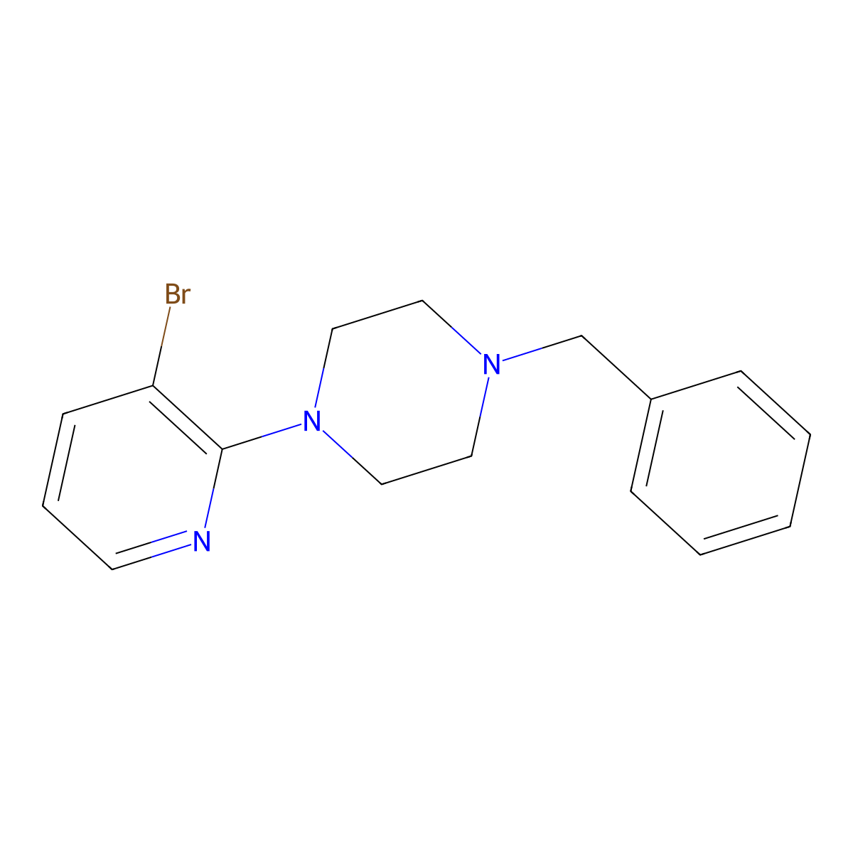 1-Benzyl-4-(3-bromopyridin-2-yl)piperazine molecular structure, CAS 1293214-99-9
