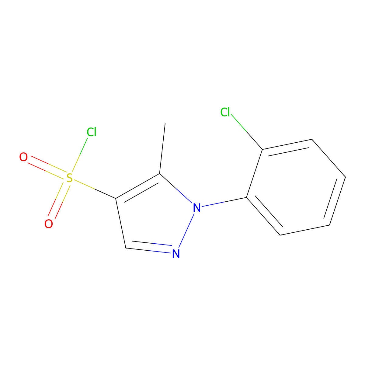 1-(2-chlorophenyl)-5-methyl-1H-pyrazole-4-sulfonyl chloride molecular structure, CAS 1293218-43-5