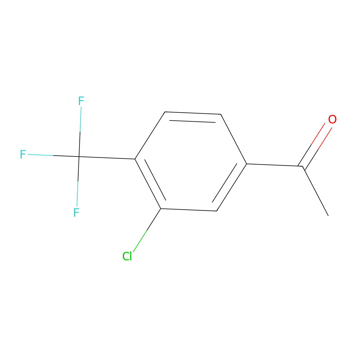 1-(3-Chloro-4-(trifluoromethyl)phenyl)ethanone molecular structure, CAS 129322-80-1