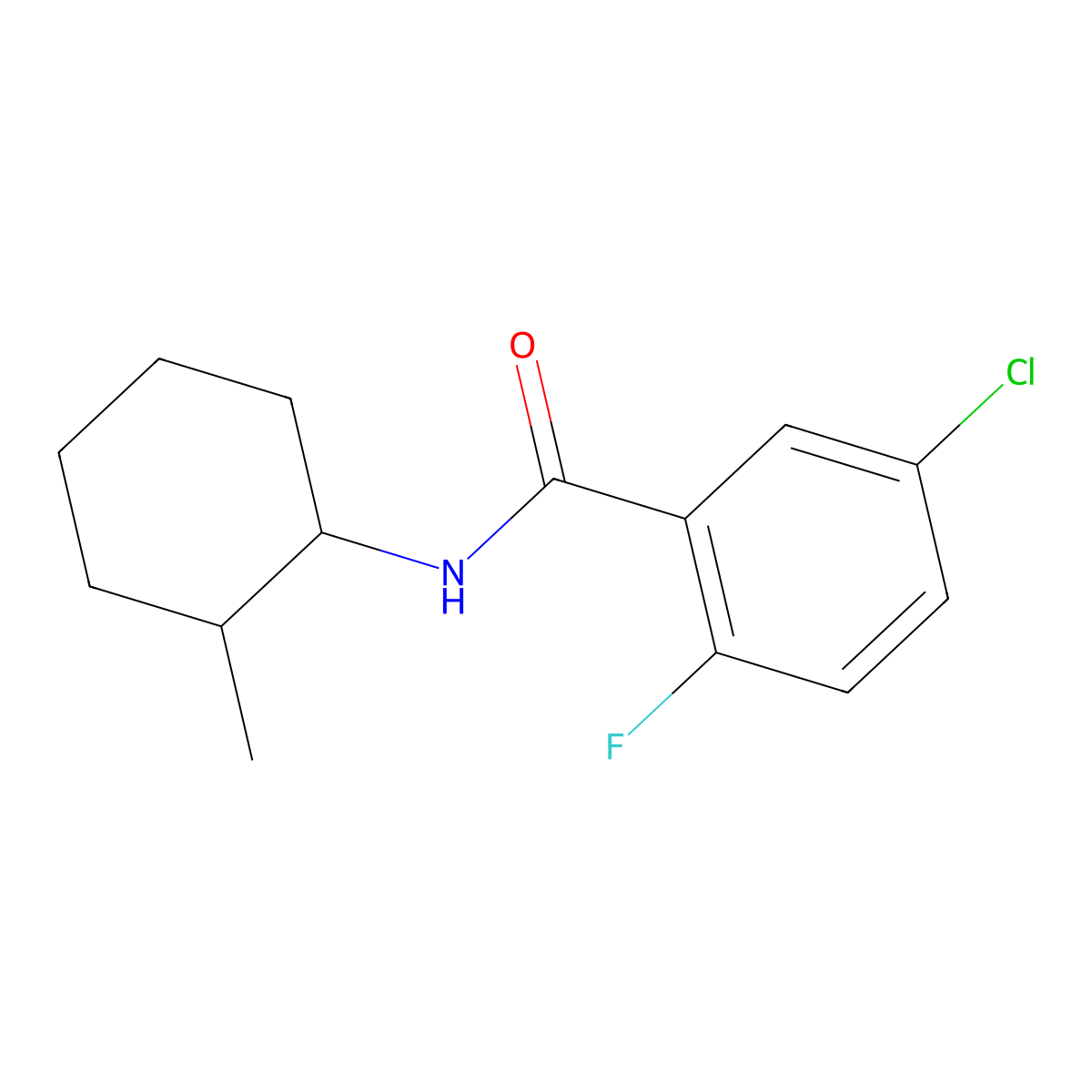 5-chloro-2-fluoro-N-(2-methylcyclohexyl)benzamide molecular structure, CAS 1293242-74-6
