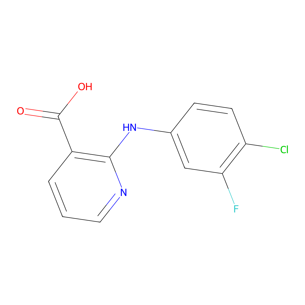 2-[(4-Chloro-3-fluorophenyl)amino]pyridine-3-carboxylic acid molecular structure, CAS 1293248-61-9