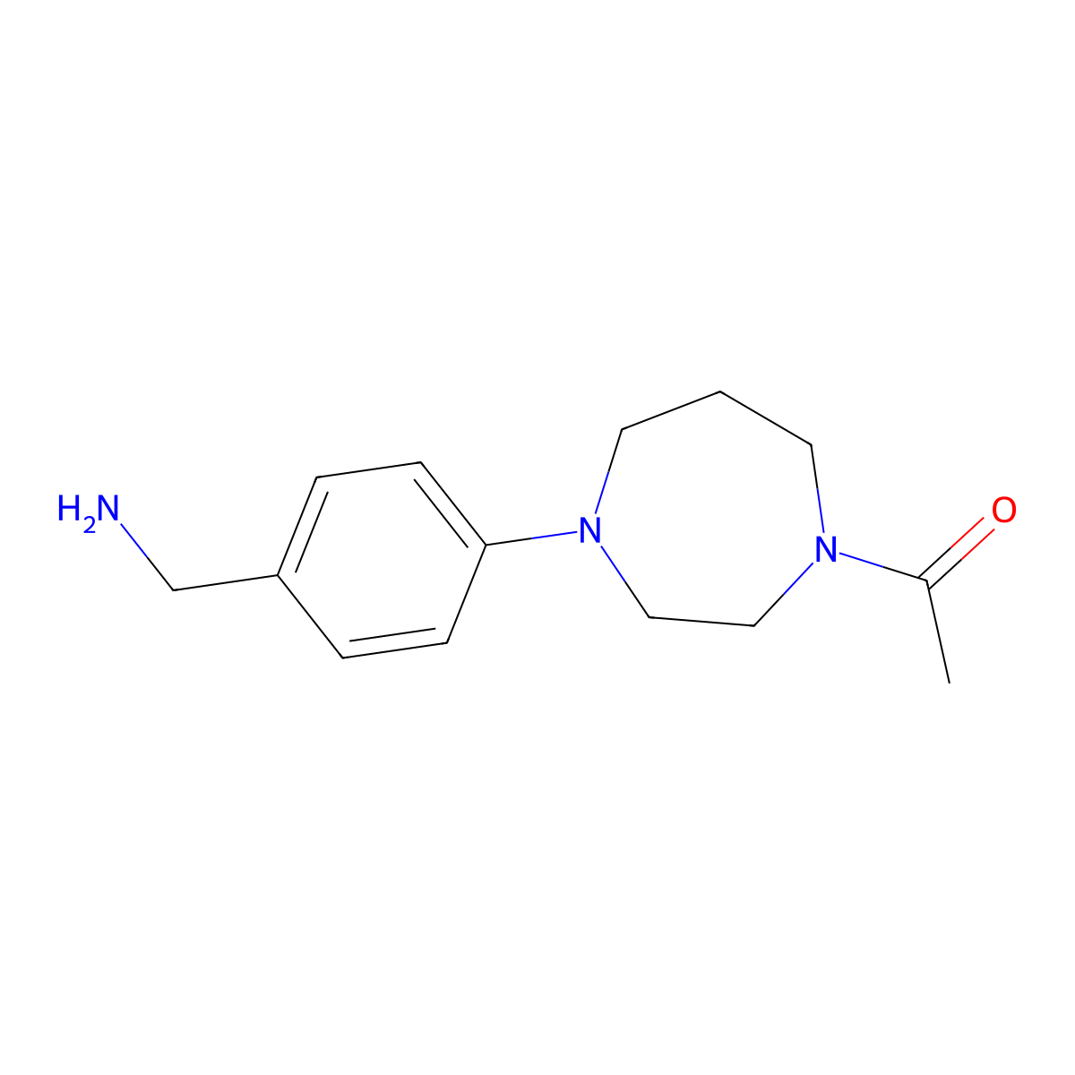 1-{4-[4-(Aminomethyl)phenyl]-1,4-diazepan-1-yl}ethan-1-one molecular structure, CAS 1293255-96-5
