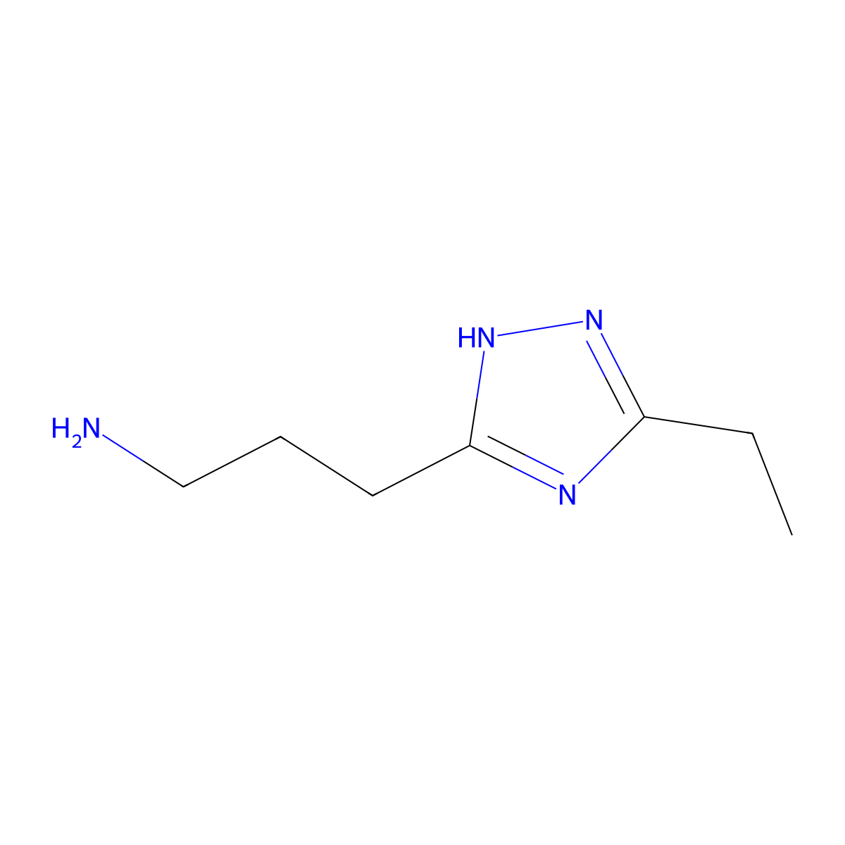 3-(5-ethyl-4H-1,2,4-triazol-3-yl)propan-1-amine molecular structure, CAS 1293257-61-0
