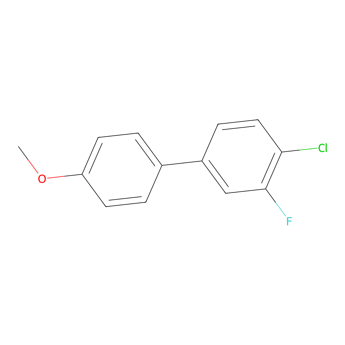 4-Chloro-3-fluoro-4'-methoxy-1,1'-biphenyl molecular structure, CAS 1293265-27-6