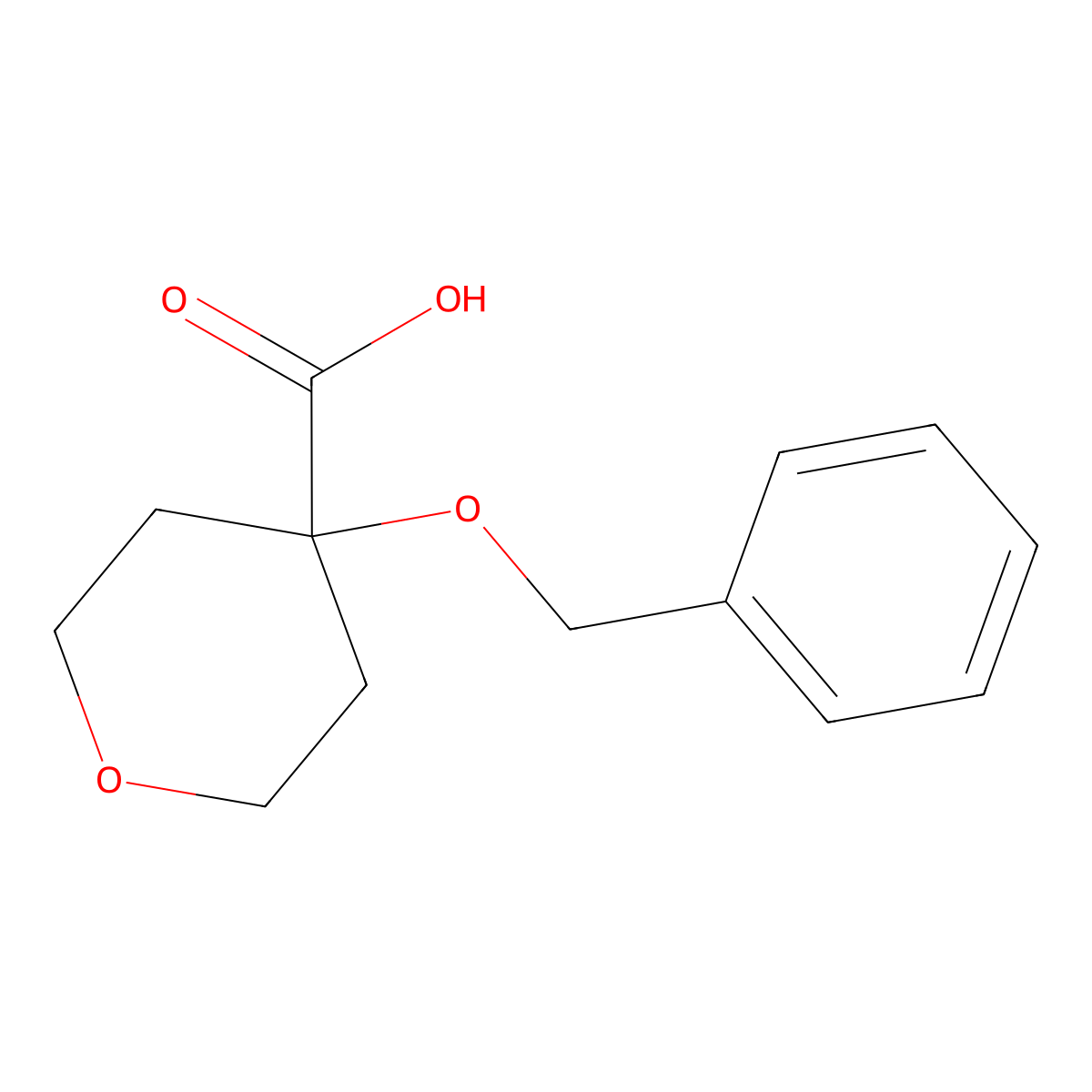 4-(Benzyloxy)oxane-4-carboxylic acid molecular structure, CAS 1293265-45-8