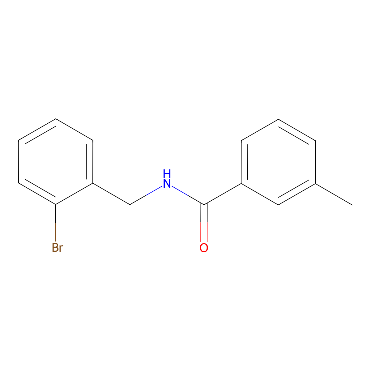 N-[(2-bromophenyl)methyl]-3-methylbenzamide molecular structure, CAS 1293273-38-7