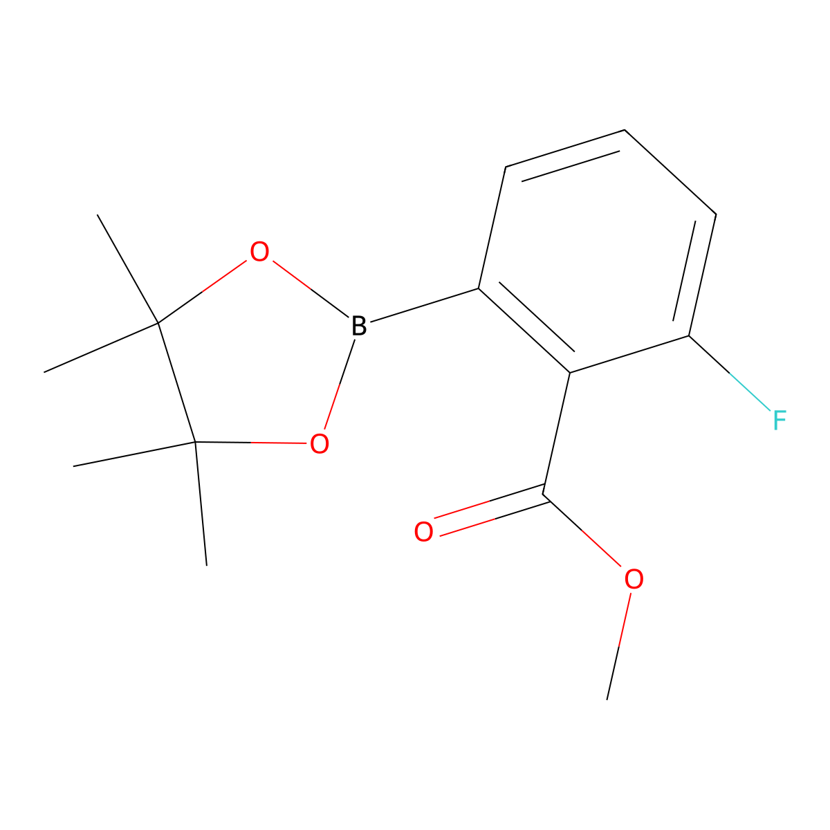 2-Fluoro-6-(4,4,5,5-tetramethyl-[1,3,2]dioxaborolan-2-yl)benzoic acid methyl ester molecular structure, CAS 1293284-61-3