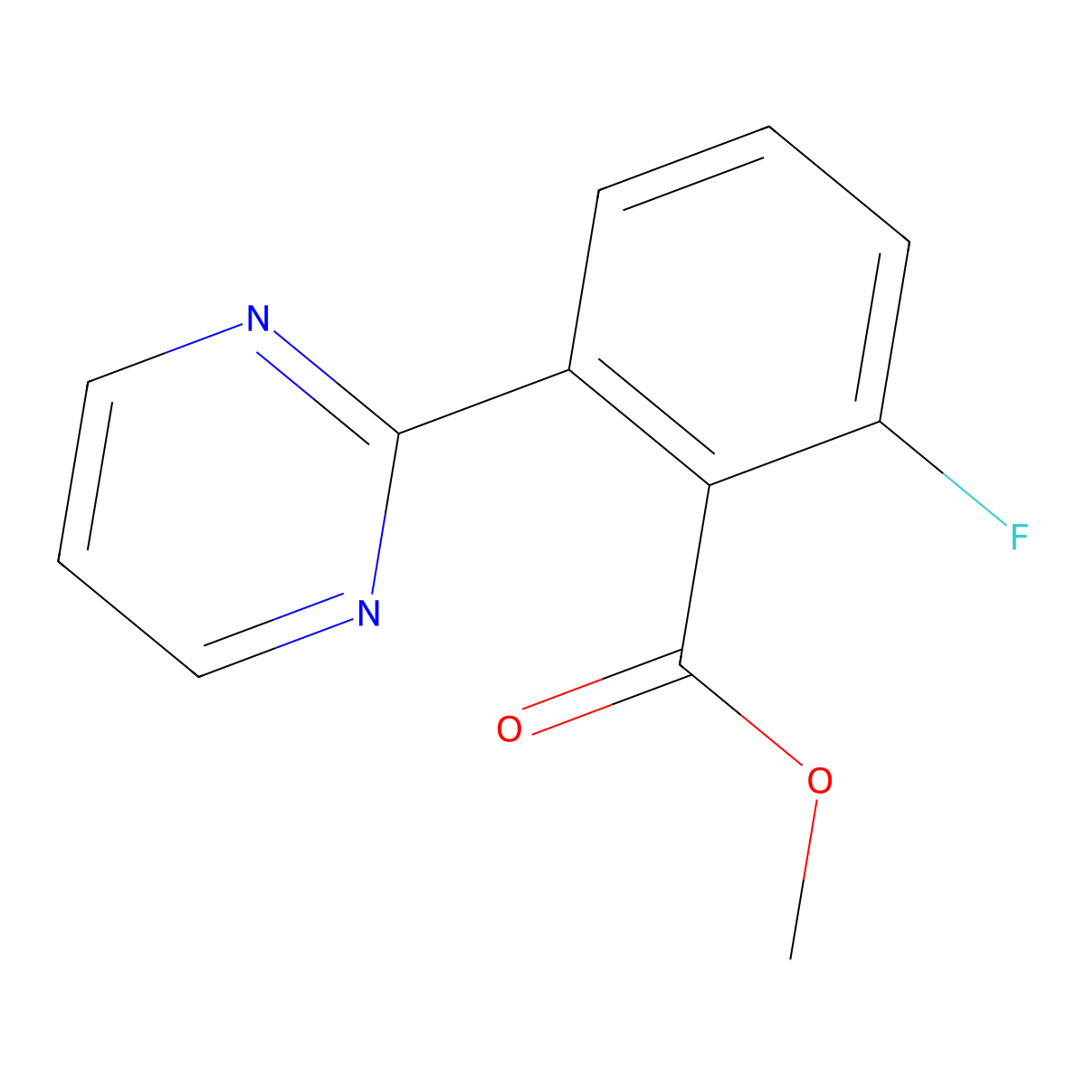 Methyl 2-fluoro-6-(pyrimidin-2-yl)benzoate molecular structure, CAS 1293284-62-4