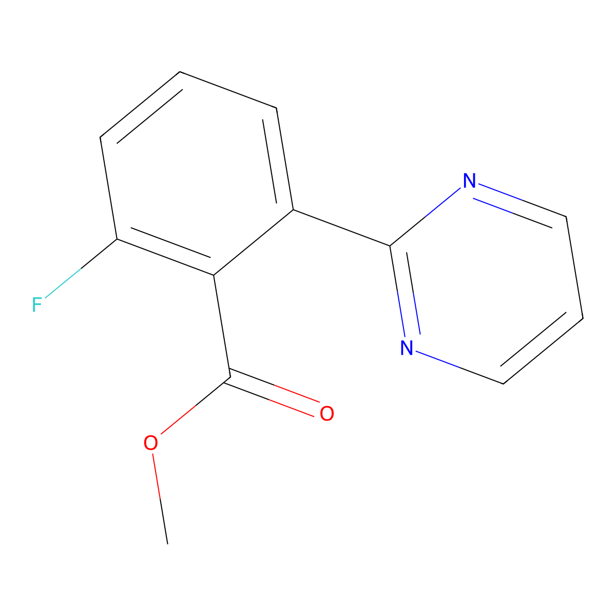 Methyl 2-fluoro-6-(pyrimidin-2-yl)benzoate molecular structure, CAS 1293284-62-4