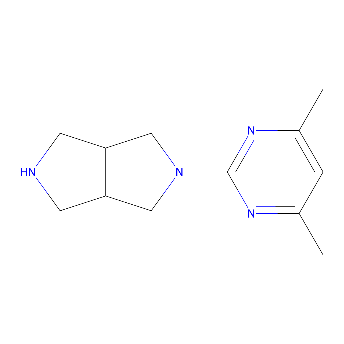 2-(4,6-Dimethylpyrimidin-2-yl)octahydropyrrolo[3,4-c]pyrrole molecular structure, CAS 1293284-71-5