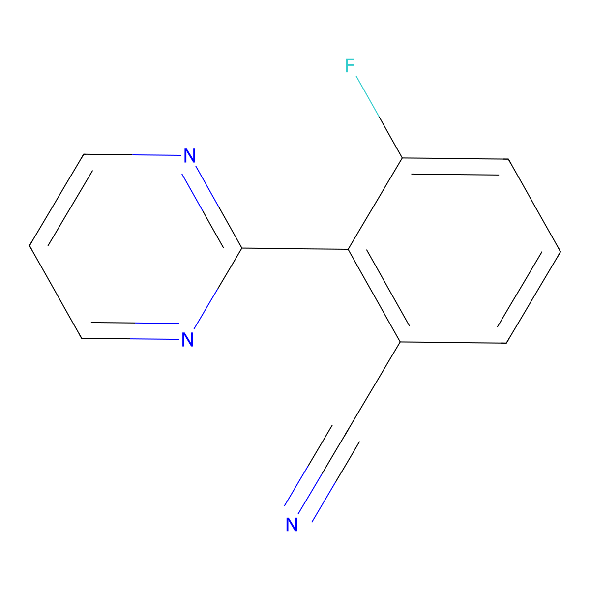 3-Fluoro-2-(pyrimidin-2-yl)benzonitrile molecular structure, CAS 1293285-05-8