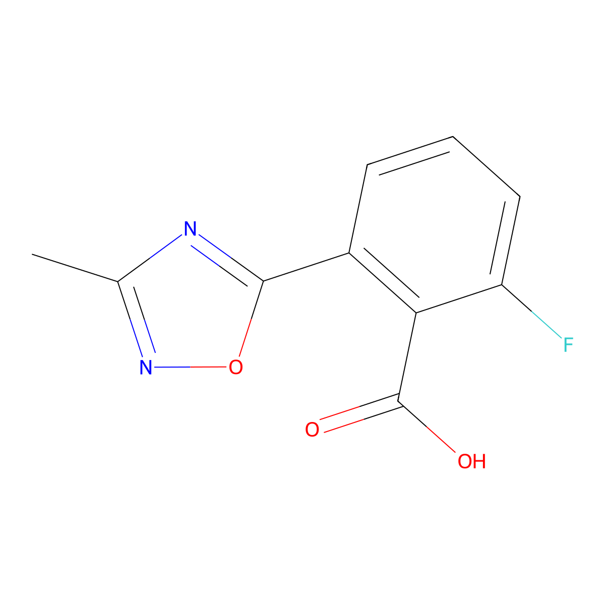2-Fluoro-6-(3-methyl-1,2,4-oxadiazol-5-yl)benzoic acid molecular structure, CAS 1293285-27-4