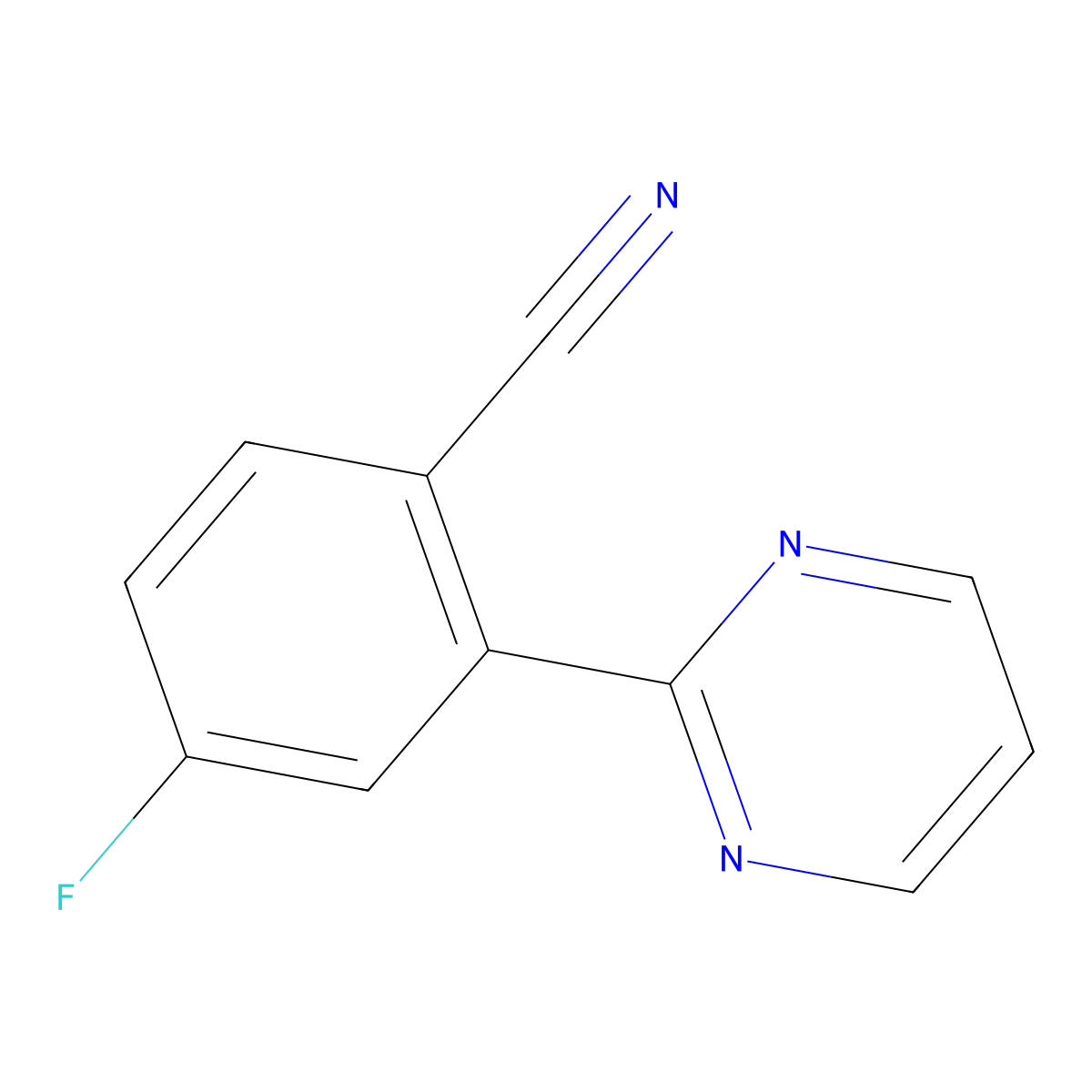 4-Fluoro-2-(pyrimidin-2-yl)benzonitrile molecular structure, CAS 1293285-86-5
