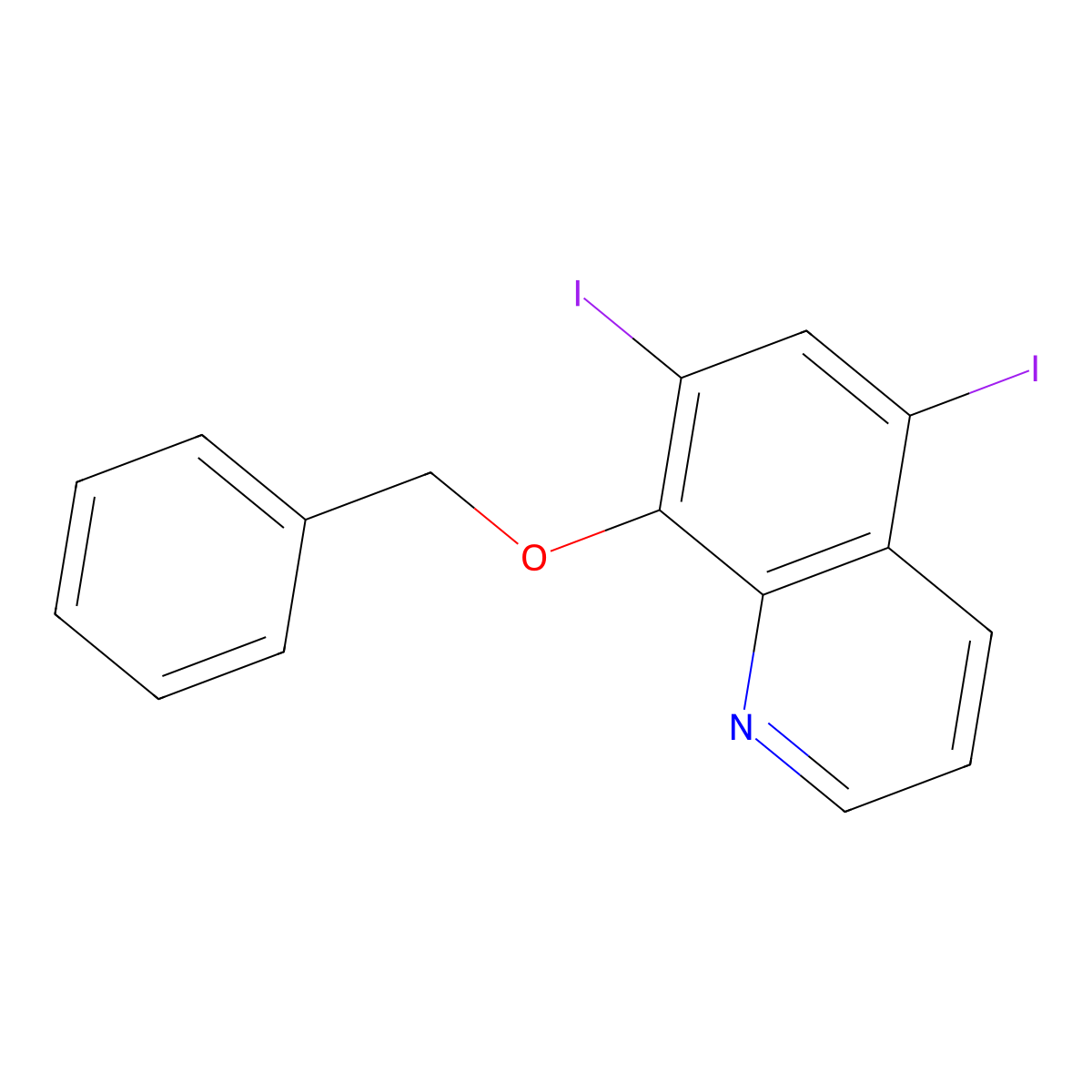 8-(Benzyloxy)-5,7-diiodoquinoline molecular structure, CAS 1293288-23-9