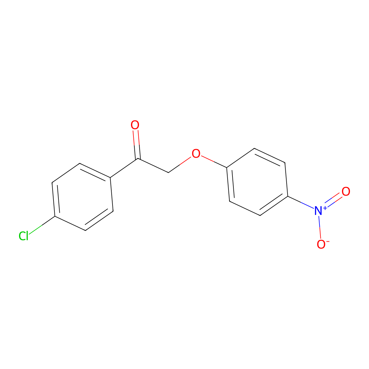 1-(4-Chlorophenyl)-2-(4-nitrophenoxy)ethanone molecular structure, CAS 129330-04-7