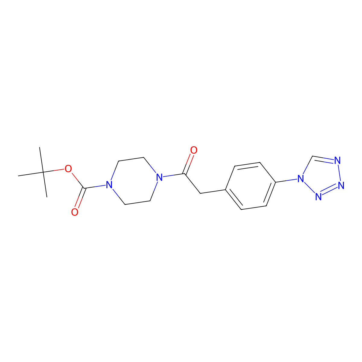 Tert-butyl 4-[2-[4-(tetrazol-1-yl)phenyl]acetyl]piperazine-1-carboxylate molecular structure, CAS 1293308-05-0