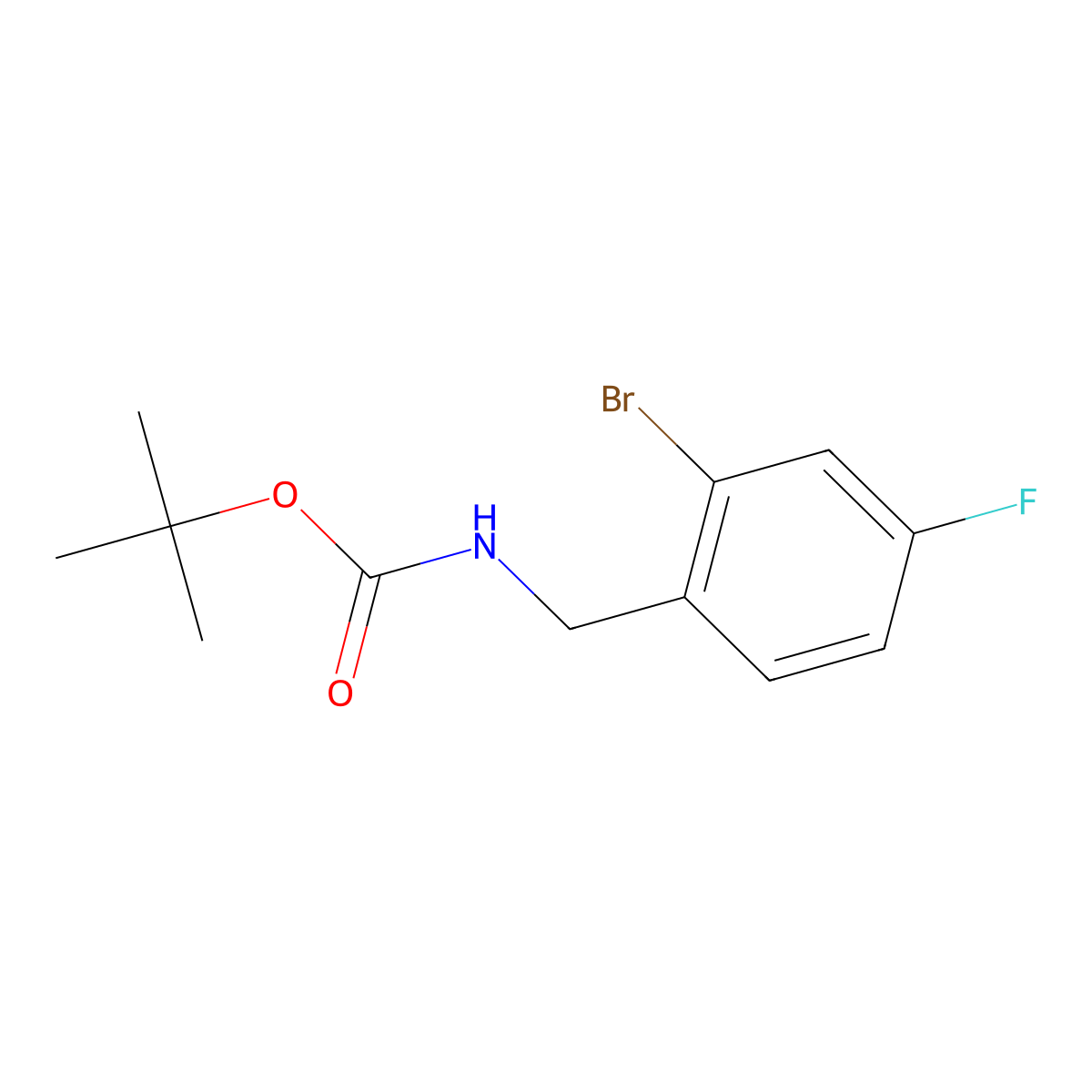 2-Bromo-4-fluoro-n-boc-benzylamine molecular structure, CAS 1293323-82-6