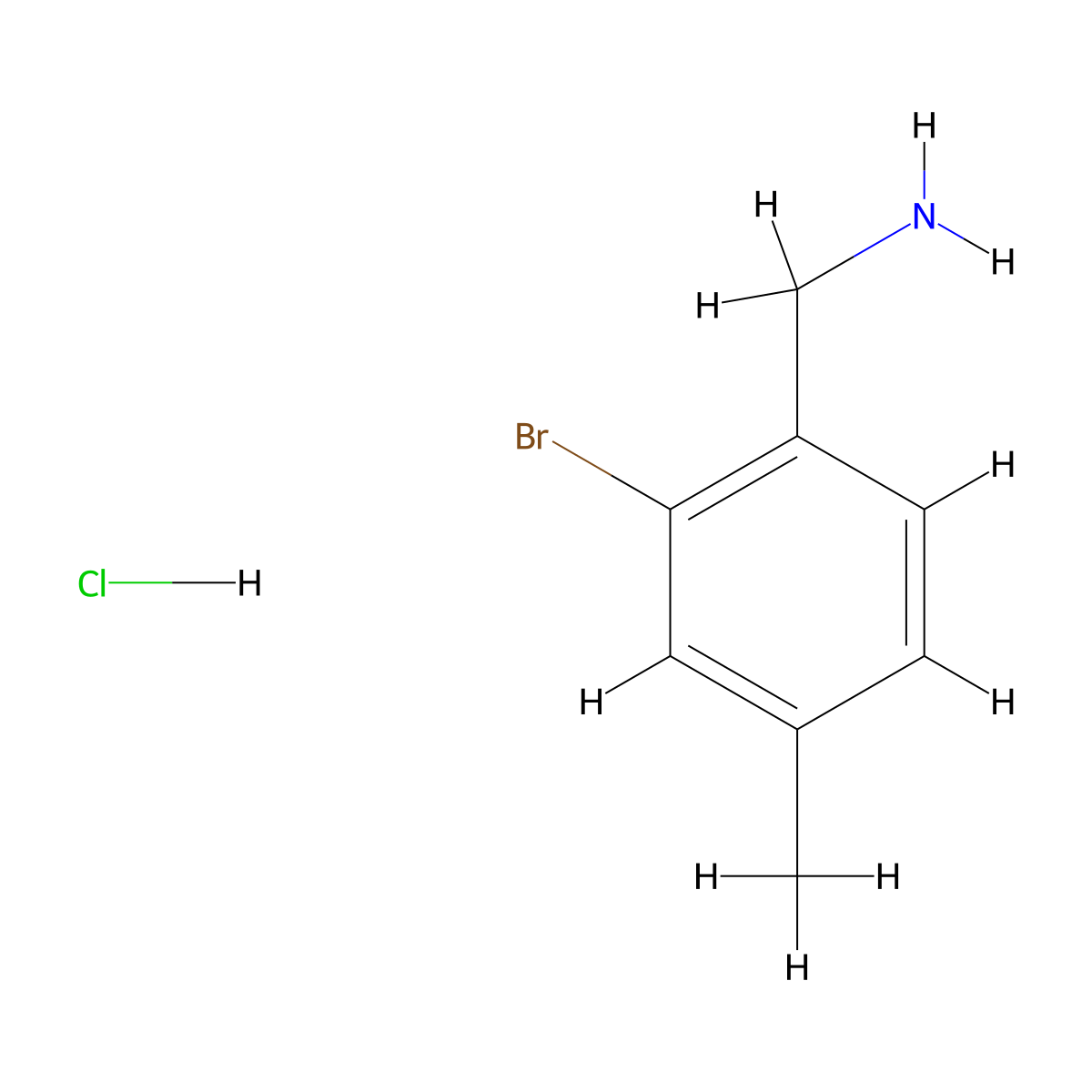 (2-Bromo-4-methylphenyl)methanamine hydrochloride molecular structure, CAS 1293323-97-3