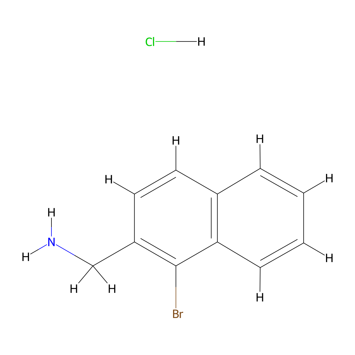 1-(1-Bromonaphthalen-2-yl)methanamine hydrochloride molecular structure, CAS 1293324-00-1