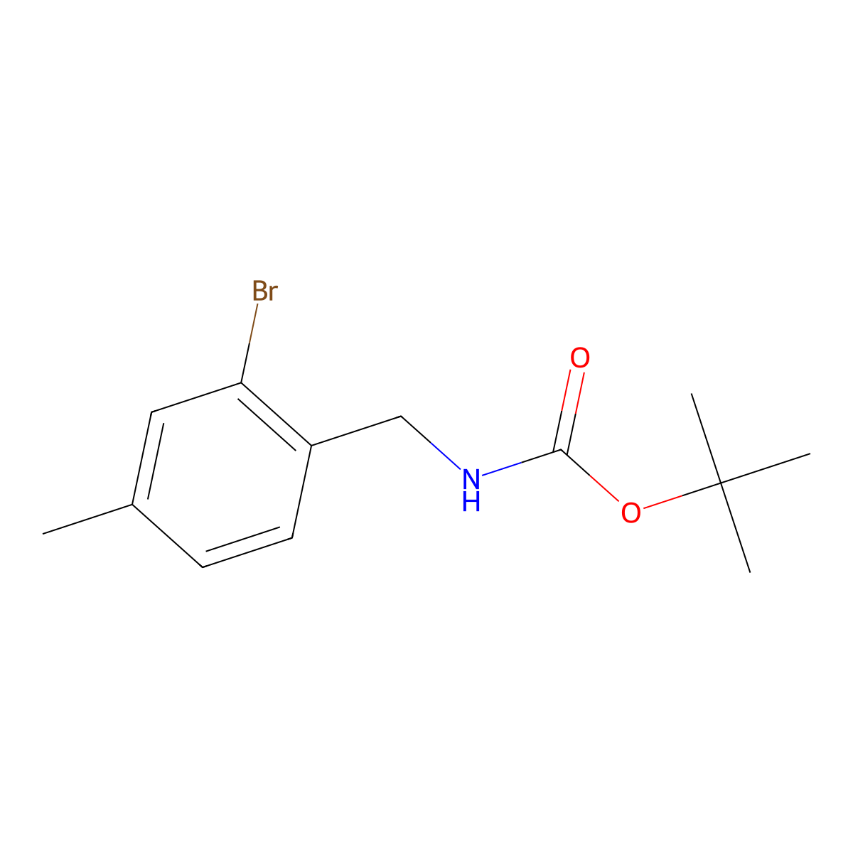Tert-butyl (2-bromo-4-methylbenzyl)carbamate molecular structure, CAS 1293324-03-4