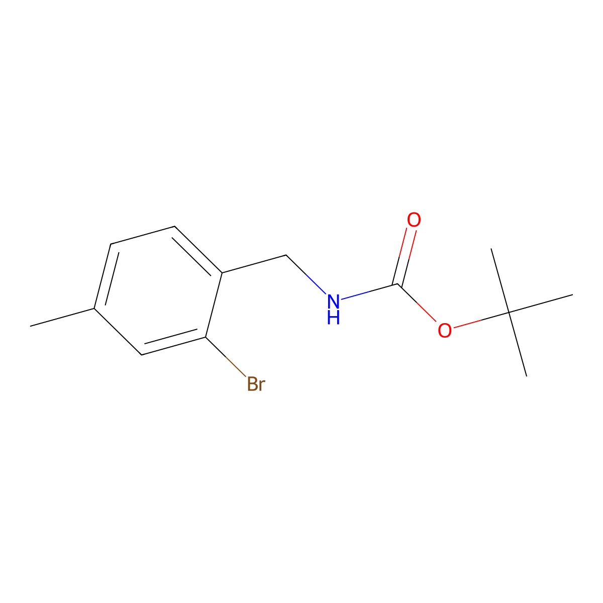 Tert-butyl (2-bromo-4-methylbenzyl)carbamate molecular structure, CAS 1293324-03-4
