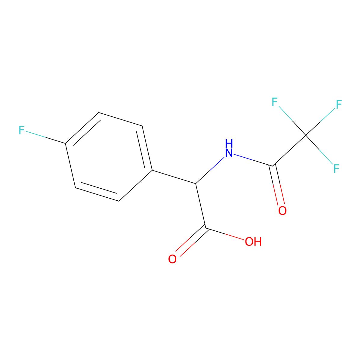 2-(4-Fluorophenyl)-2-(trifluoroacetamido)acetic acid molecular structure, CAS 1293367-30-2