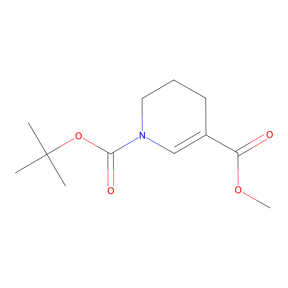 1-Tert-butyl 3-methyl 1,4,5,6-tetrahydropyridine-1,3-dicarboxylate molecular structure, CAS 1293370-64-5