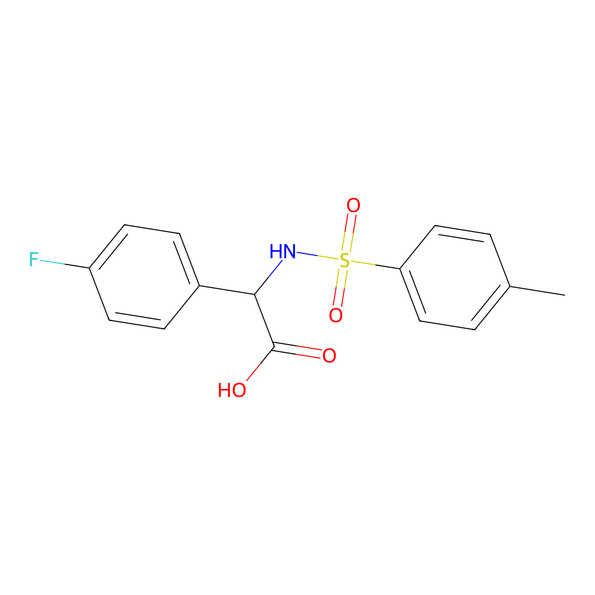 2-(4-Fluorophenyl)-2-(4-methylbenzenesulfonamido)acetic acid molecular structure, CAS 1293370-98-5