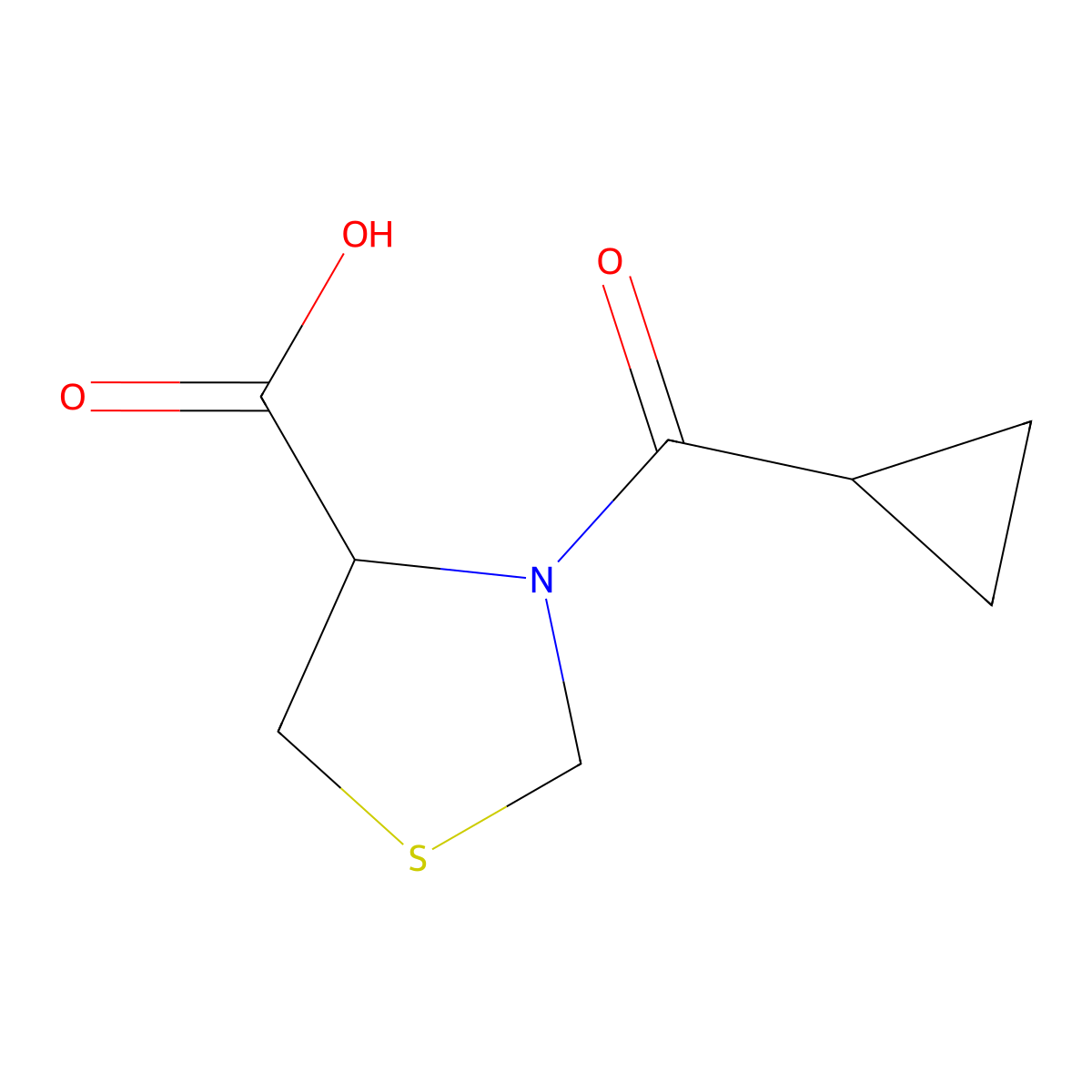 3-Cyclopropanecarbonyl-1,3-thiazolidine-4-carboxylic acid molecular structure, CAS 1293371-14-8