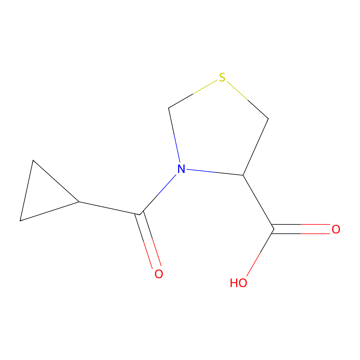 3-Cyclopropanecarbonyl-1,3-thiazolidine-4-carboxylic acid molecular structure, CAS 1293371-14-8