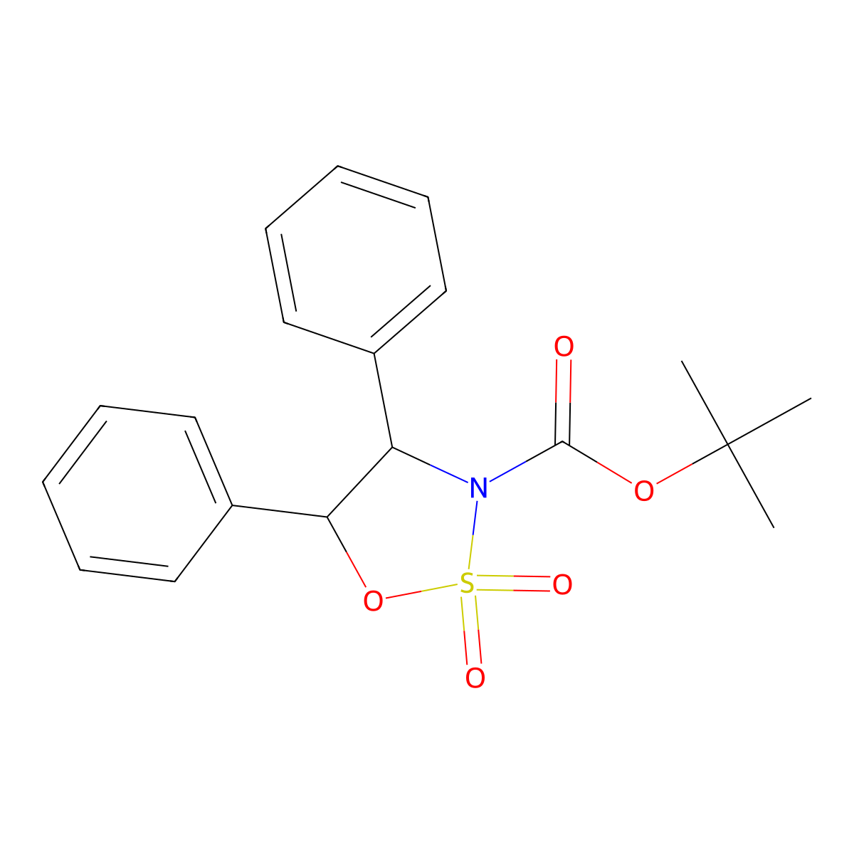 (4R,5S)-4,5-Diphenyl-1,2,3-oxathiazolidine-2,2-dioxide-3-carboxylic acid t-butyl ester molecular structure, CAS 1293372-65-2