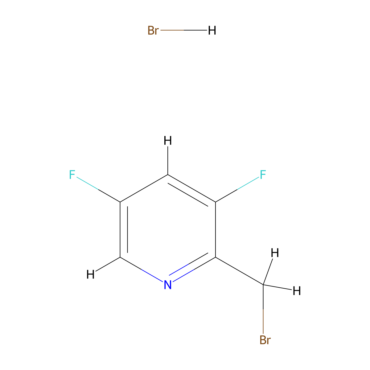 2-(Bromomethyl)-3,5-difluoropyridine hydrobromide molecular structure, CAS 1293388-07-4