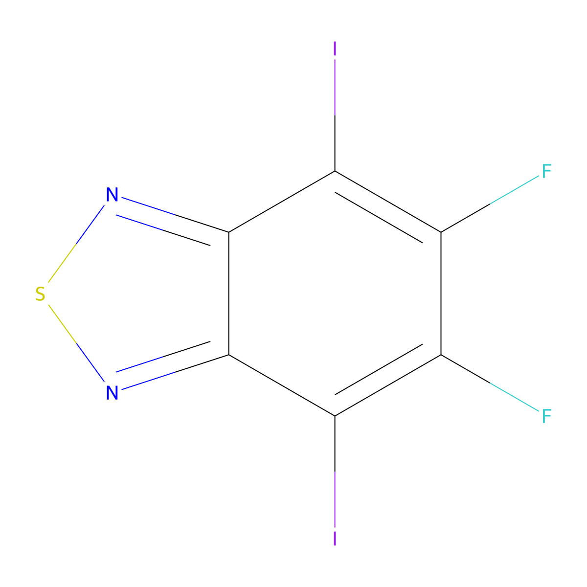 5,6-Difluoro-4,7-diiodo-2,1,3-benzothiadiazole molecular structure, CAS 1293389-29-3